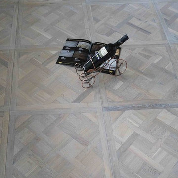 PA401 Smoked, Brushed & White Oiled Parquet Versailles Engineered Oak Flooring