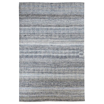 Uttermost Bolivia 108x144" Contemporary Hand-woven Wool Rug in Denim Blue