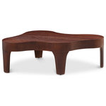 Meridian Furniture - Oakley Coffee Table, Brown - Bring the alluring charm of this brown Oakley coffee table, expertly fashioned from solid oak wood, to your home. This masterpiece features a striking brown walnut finish for an air of elegance and sophistication. The table's art deco design-rarely seen in modern furnishings-lends a unique touch to your room. With its sturdy construction and timeless appeal, this table really makes a statement and gives you a medley of both style and durability to redefine your space.