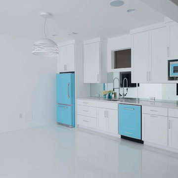 Transitional Family Home Basement Hangout