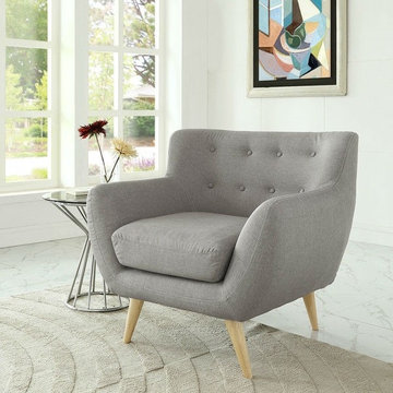 MIDCENTURY GREY LOUNGE CHAIR