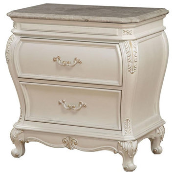 Bowery Hill Traditional / Modern Nightstand in Pearl White Finish