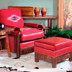 Red Cody Club Chair and Ottoman - Armchairs And Accent Chairs