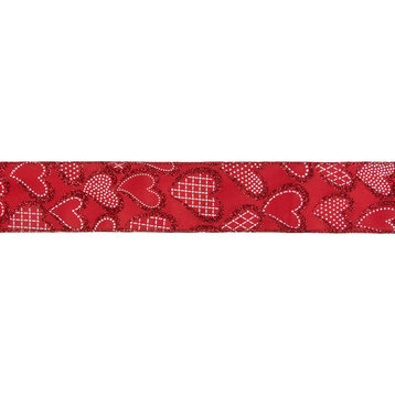GlitteHearts Valentine's Day WiCraft Ribbon 2.5" x 10 Yards