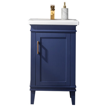 Avery Single Sink Bathroom Vanity Set, Blue, 20"