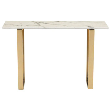 Atlas Console Table, Stone & Gold