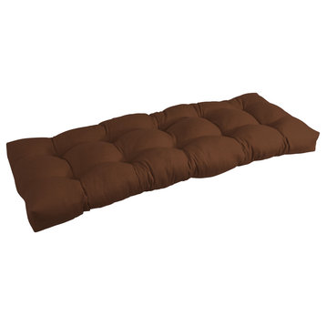 51"x19" Tufted Solid Twill Bench Cushion Brown