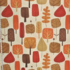 Retro Scandinavian Wood Fabric Tree Leaf Fall Orange, Standard Cut