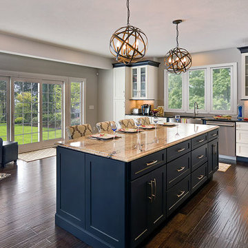 Black and White Open Floor Plan Kitchen