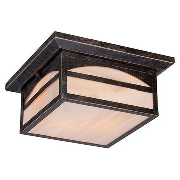 Canyon 2 LT Outdoor Flush Fixture w/ Honey Stained Glass