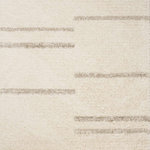 Alpine Rug Co. - Reese Collection Cream Taupe Spaced Lines Shag Rug, 6'7"x9'6" - Versatile style and trending colours is what makes up the Reese collection. Soft shaggy pile and ribbing combined make for a unique texture.