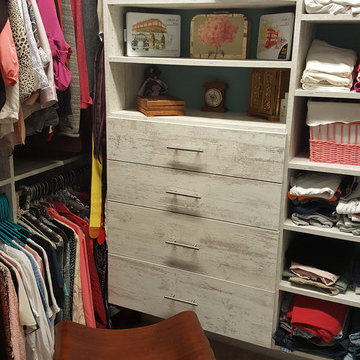 Custom Memento Melamine Closet...with 30" wide drawers. Suspended Unit.