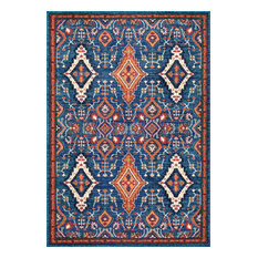 Traditional Vintage Diamond Drops Rug, 5'3"x7'7"
