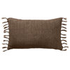 Jaipur Living Majere Solid Brown Poly Fill Pillow 13"X21" Lumbar