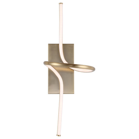 Sketch 9" Minimalist Metal Integrated LED Vanity Light Sconce, Gold