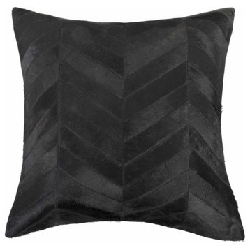 18"x18"x5" Black and Natural Pillow