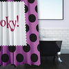 70"Wx73"L Halloween Spooky Dots Shower Curtain, Orchid