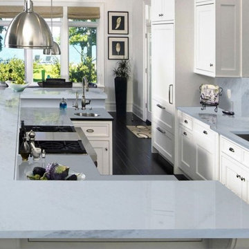 Bianco Cintilante Marble Kitchen