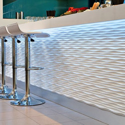 Ripples 3D wall panels on bar front - Wall Decor