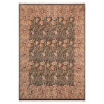 Bareens Designer Rugs - Dafodils Pak Persian Guillerm Green/Gray Wool Rug - 8'2'' x 10'4'' - Designed with mesmerizing intricacy and gorgeous color palette, this hand-knotted masterpiece demonstrates the beauty and electrifying thrill of Pak Persian art. These meticulously hand-knotted Pak-Persian rug is made with pure wool and features breathtaking traditional, transitional, and tribal designs in bold luxurious color pallets. Known for their intricate designs these rugs are a reproduction of Persian rugs, made in Pakistan with unique Mughal designs. Made by master weavers using the same Persian texture, design and dying technique, we wanted to produce the most significant manifestation of Persian art, life, and culture. This rug is most famous for its exceptional quality, incredible designs, patterns, and vibrant rich color. Pak-Persian rugs made with Persian weave with high knot counts, which enables the high intricacy and detail found in the patterns are also referred to as "State of art", each color adds a rich beautiful detail in the artwork of this rug. The design, color, and beautiful chromatic composition with a vibrant sheen with intricate designs, exude beauty, elegance, and quality make this rug a masterpiece of its own.