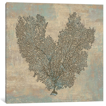 "Aqua Fan Coral" by Caroline Kelly, Canvas Print, 12"x12"