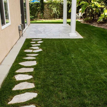 Custom Patio Cover with Flagstone Patio and Walkway