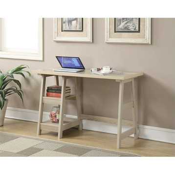 Scranton & Co Contemporary Wood Trestle Desk in Weathered White