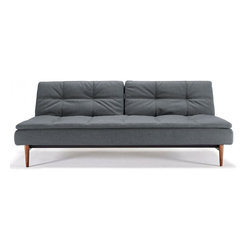"Innovation USA" Dublexo Begum Dark Grey Sofa Bed with Wood Legs - Sofas