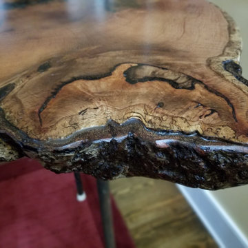Hightop live edge oak slab table
