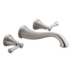 Delta Cassidy 2 Handle Wall Mount Bathroom Faucet Trim, Stainless, T3597LF-SSWL