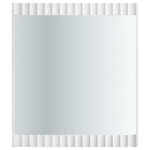 Meridian Furniture - Modernist Medium Gloss Finish Mirror, Brushed Gold - Embody industrialist style with this Modernist mirror in a white medium gloss finish. Utilitarian but sculptural in design, this piece features a ridged, textured look that is chic but sleek. Combine this piece with other items in the Modernist lineup for a cohesive finish to your room makeover.
