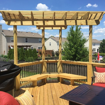 Wood Deck and Free Standing Pergola Combination