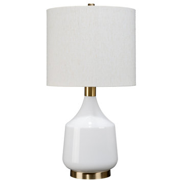 Amelia Glass Table Lamp, White