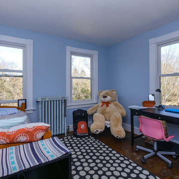 Child's Bedroom - New Windows in Older Home in Southold - Green Exterior / White