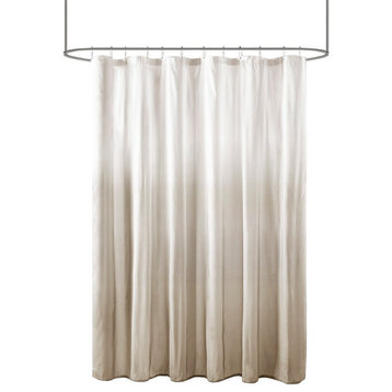 Madison Park Ara Embossed Ombre Shower Curtain, Grey, Taupe