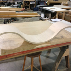 Wave Front Walnut Vanity - Bathroom Vanities And Sink Consoles