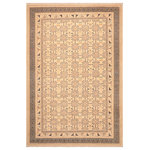 Bareens Designer Rugs - Classic Ziegler Buffy Beige Green Hand-Knotted Wool Rug - 6'2'' x 9'3'' - Enhance the ambiance of your home with this magnificent Persian-influenced Turkish hand-knotted rug made by skilled artisans capable of creating the most exceptional vegetable dyes and hand-spun wool. This exquisite handmade rug is a one-of-a-kind Peshawar Kafkaz, otherwise identified as Chobi, Chobi Peshawar, Oushak, or Ziegler rug. These handmade rugs are crafted in Pakistan utilizing superior-quality wool imported from Australia, New Zealand, and Korea in two types of weaves: the Persian weave and the Mori weave. This rug is meticulously crafted by hand using the finest natural vegetable dyes extracted from local plants. The artisans use a blend of hand-spun local and fine merino wool, resulting in a rug with a compelling texture, higher lanolin content, and longer staple. The artisans occasionally incorporate natural or artificial silk into the pile to enhance specific motifs. The finished product is an awe-inspiring execution of flawless design and an understated palette that exudes elegance.
