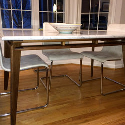 Walnut and Marble Dining Table - Dining Tables