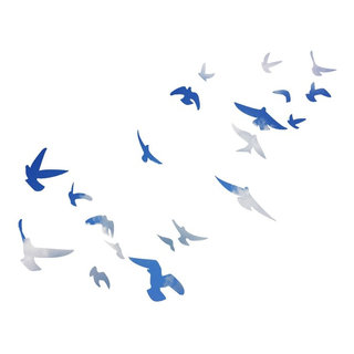 VWAQ Flock of Birds Flying Wall Decals Stickers Peel and Stick Wall Art ...