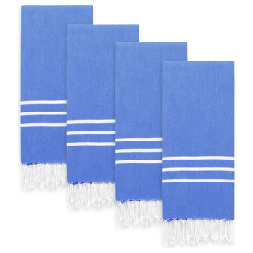 Linum Home 100% Turkish Cotton Alara Kitchen Towels, Set of 4, Royal Blue