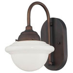 Millennium Lighting - Millennium Lighting 5371-RBZ Neo-Industrial - 10" 1 Light Wall Sconce - Wherever there is a need for light, there is the oNeo-Industrial 10" 1 Rubbed Bronze Opal WUL: Suitable for damp locations Energy Star Qualified: n/a ADA Certified: n/a  *Number of Lights: Lamp: 1-*Wattage:60w A bulb(s) *Bulb Included:No *Bulb Type:A *Finish Type:Rubbed Bronze