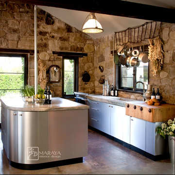 steel cabinets in old cottage