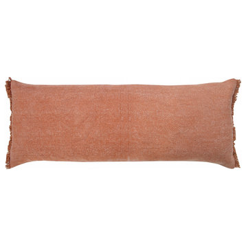 Ox Bay Orange Solid Organic Cotton Pillow Cover, 14"x36"