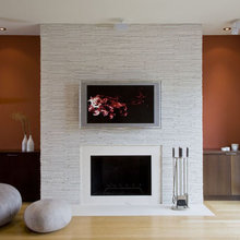 Fireplace TV wall