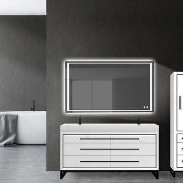 Madeli Estate 72" in Matte White with Matte Black Handles and Handles