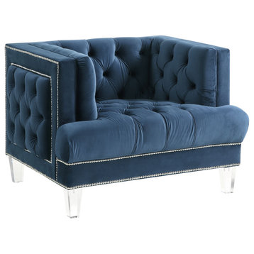 Ansario Chair, Blue Velvet
