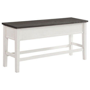 Picket House Furnishings Jamison Storage Counter Dining Bench in Gray