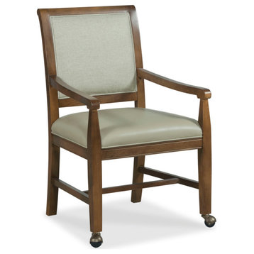 Chatham Arm Chair, 9508 Smoke Fabric, Finish: Walnut