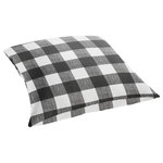 Mozaic Company - Stewart Black Buffalo Plaid Square Floor Pillow - This wide checkered, white and black buffalo plaid pattern will add the perfect traditional accent to your decor. Adding this versatile outdoor floor pillow will enhance the way guests can be accommodated in any outdoor seating area. Decorated with a classic buffalo plaid pattern, this pillow boasts an eye-catching and decorative design. This pillow is filled with 100 percent recycled fiber and sewn closed, and the exterior is resistant to UV and fading, ensuring a reliable and durable design through long-term outdoor use.