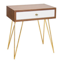 Worlds Away 1 Drawer Lathan Nighstand - Kitchen Cabinetry